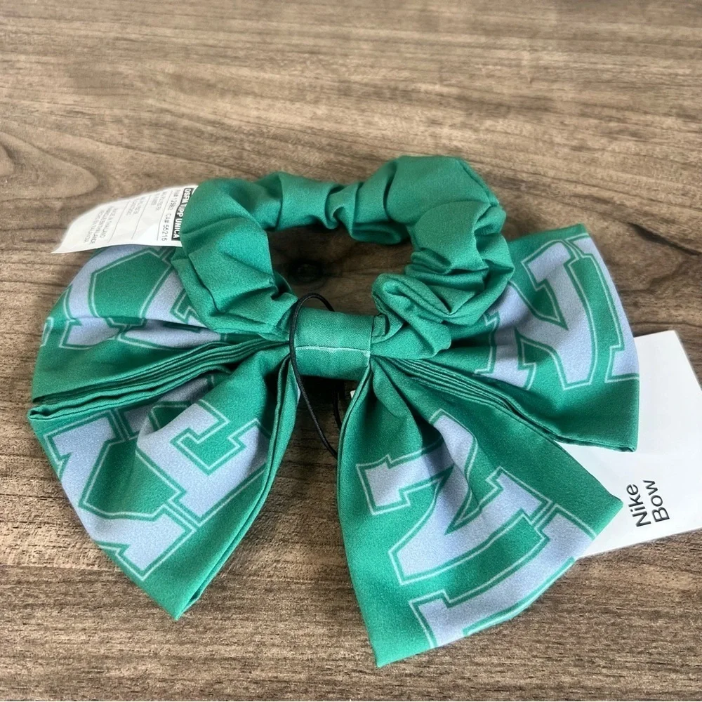 Nike NEW Team Bow Gorge Green Grey Ponytail Holder SKU# H24111